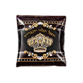 Black personalized gift pouch with ornate gold and white decorative borders, a crown emblem, and Hebrew lettering in the center.