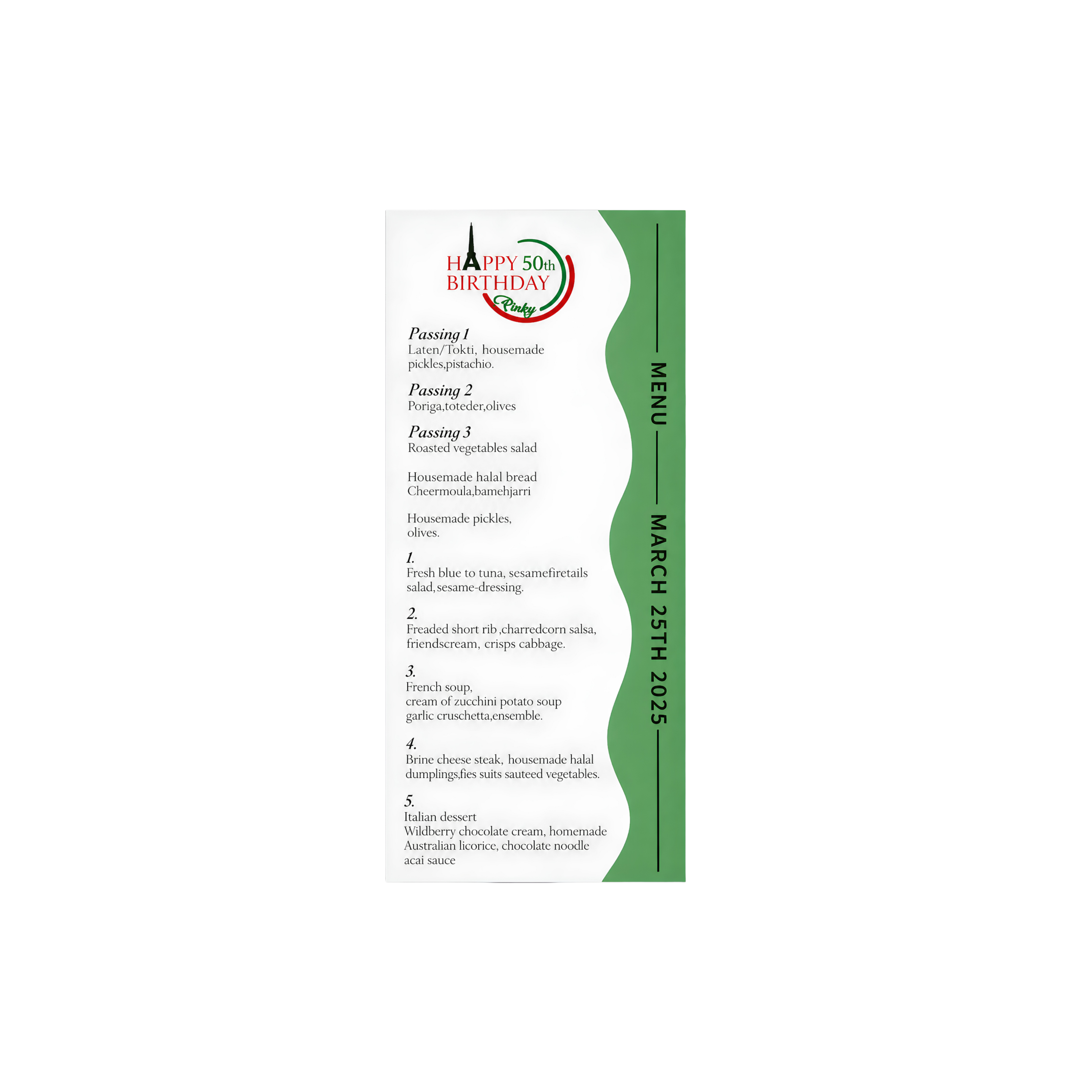 Custom Gift Boxes | Personalized Flat Menu Cards