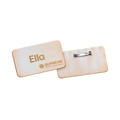 Two personalized wooden plaques featuring the name “Ella” and Supreme branding, with one showing the front design and the other showing the back with a metal