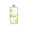 White personalized water bottle with a white cap, featuring bright yellow lemon illustrations and yellow cursive lettering.